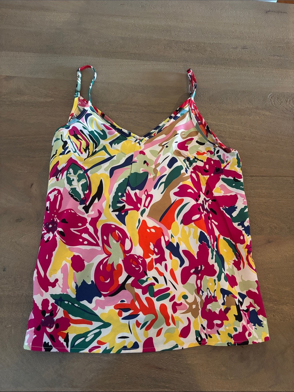 Women's Vibrant Floral Print Camisole Tank Top - Pink Multi